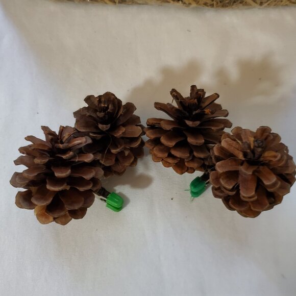 Natural Unscented Wooded Pinecone Clip Ornaments – Holiday Décor – Set of (2) - Picture 7 of 7